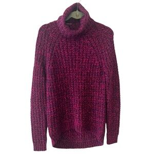 Tibi Women's‎ Purple Chunky Wool/Mohair Blend Turtleneck Sweater in Size XS